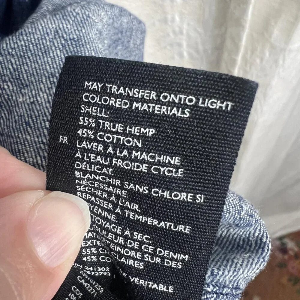 COS organic cotton hemp denim shift dress cuffed short sleeve summer classic 10 - Picture 10 of 11